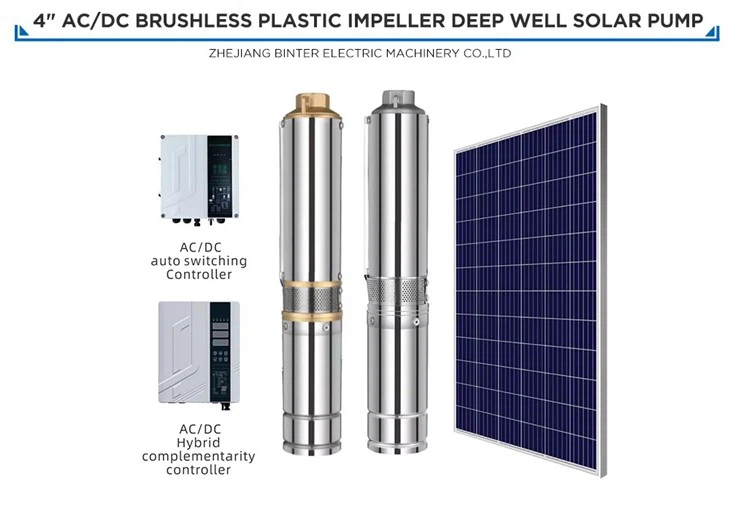 1100w 2" sistema de CA sumergible de la bomba de agua del pozo profundo solar de la cabeza los 55m de alto valor nominal