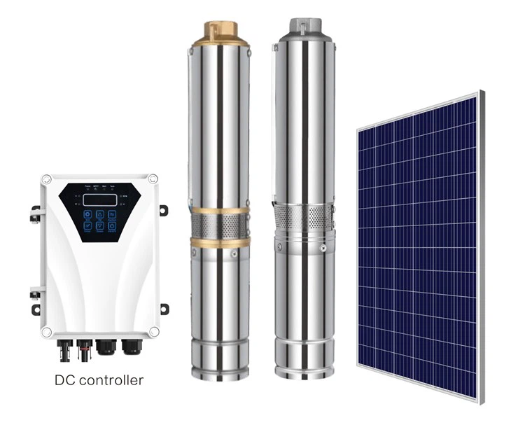 Bomba de agua solar para pozo profundo de 4 pulgadas, 48 V, 72 V CC
