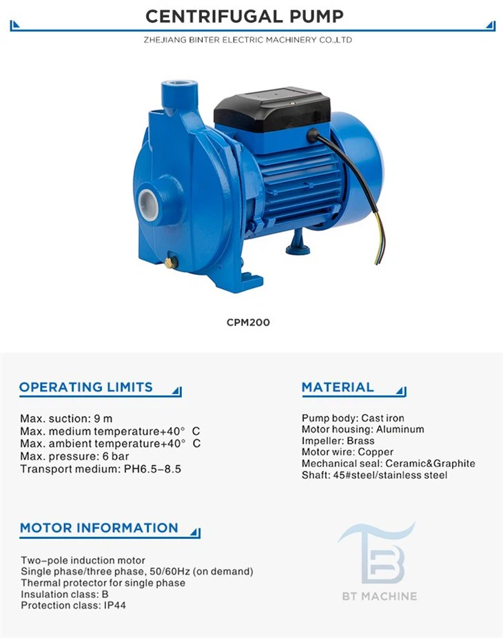 Electric 2HP Cpm200 Irrigation Agriculture Centrifugal Water Pump Electric 2HP Cpm200 Irrigation Agriculture Centrifugal Water Pump